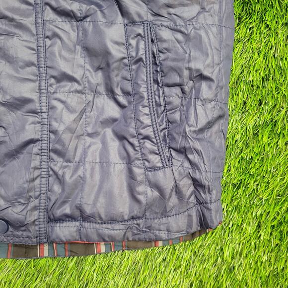 LEVIS Reversible Snap Vest Small 20x27 Blue Plaid Baggy - Picture 14 of 16